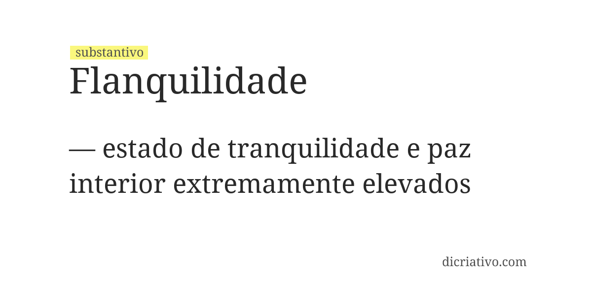 Significado de flanquilidade