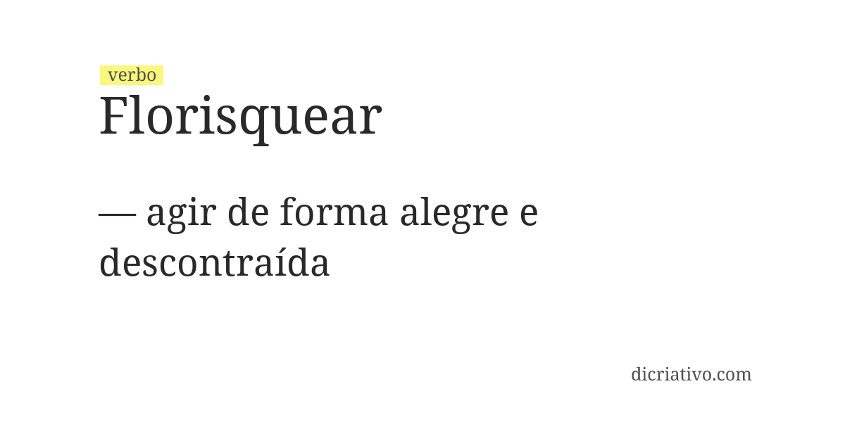 Significado de florisquear