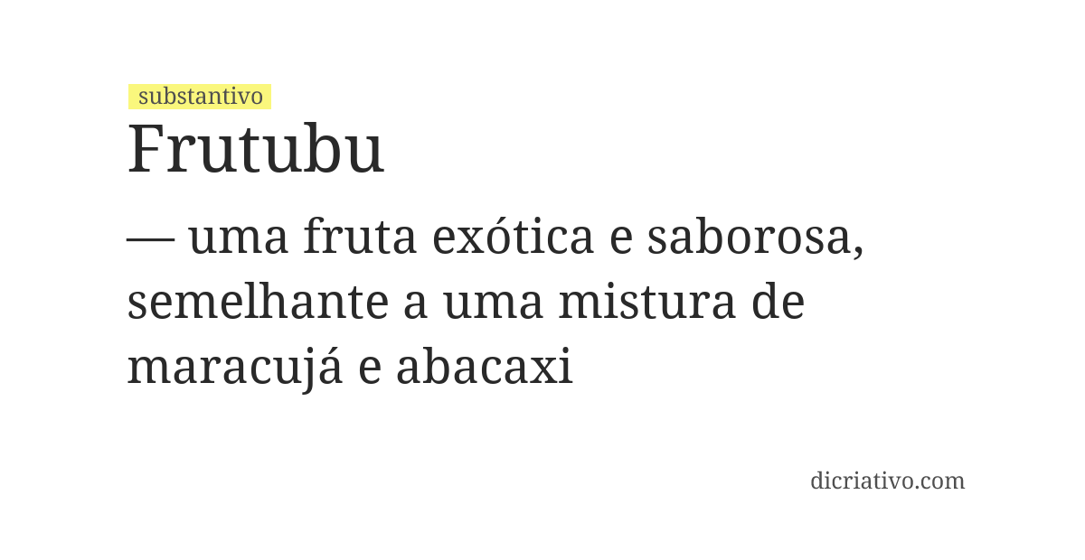 Significado de frutubu