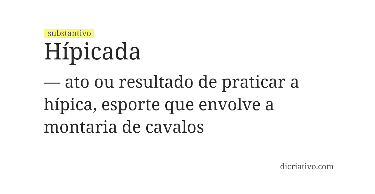 Significado de hípicada
