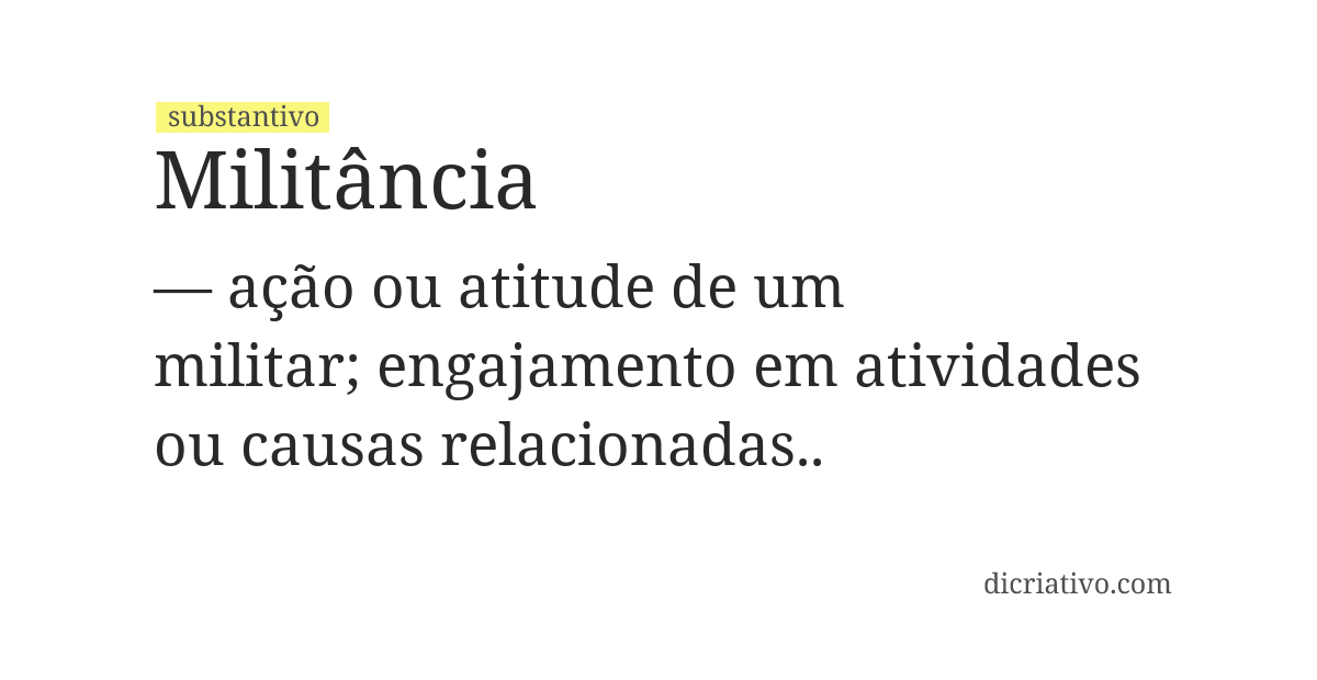 Significado de militância