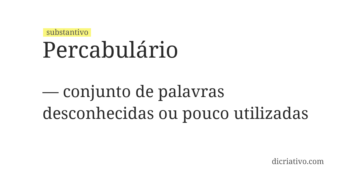 Significado de percabulário