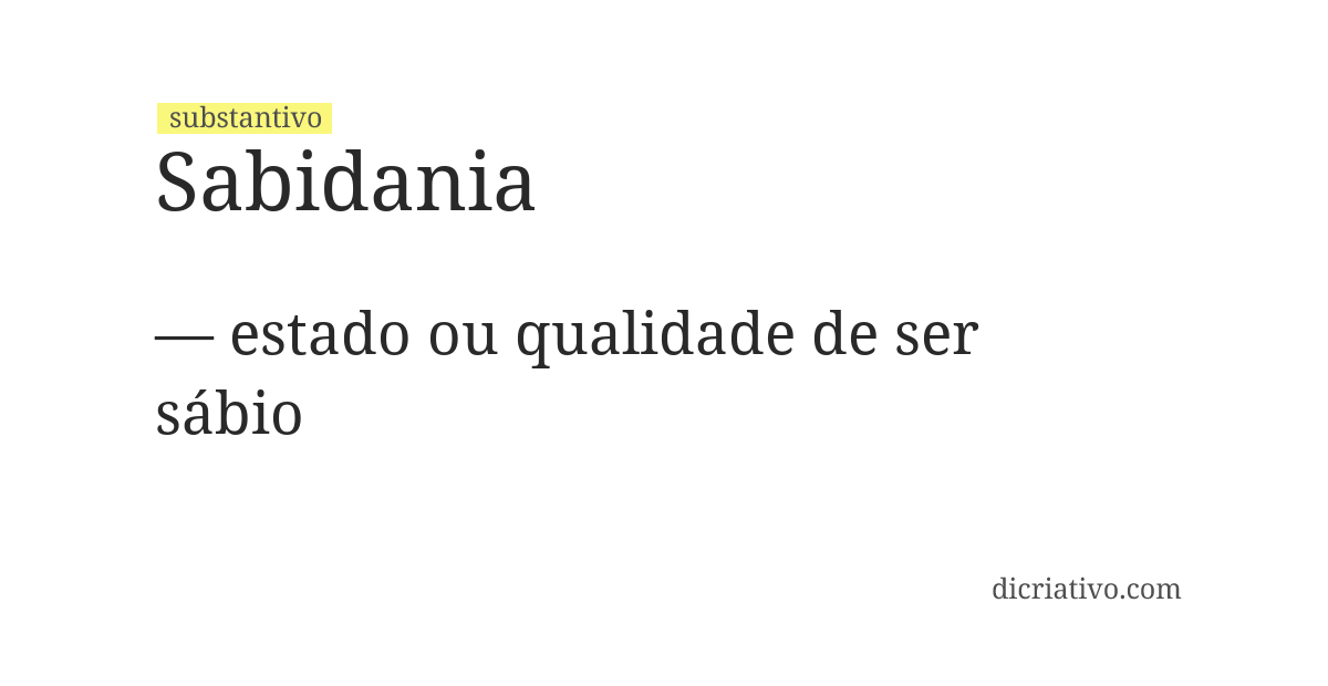 Significado de sabidania