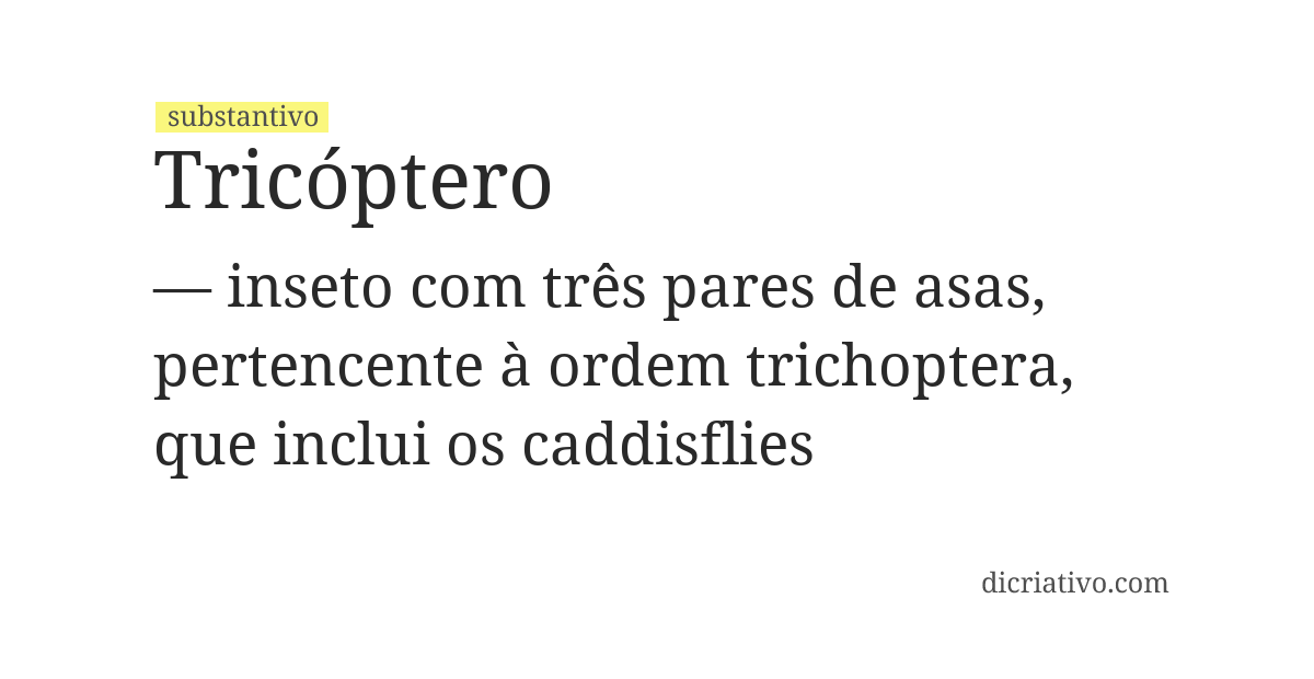 Significado de tricóptero