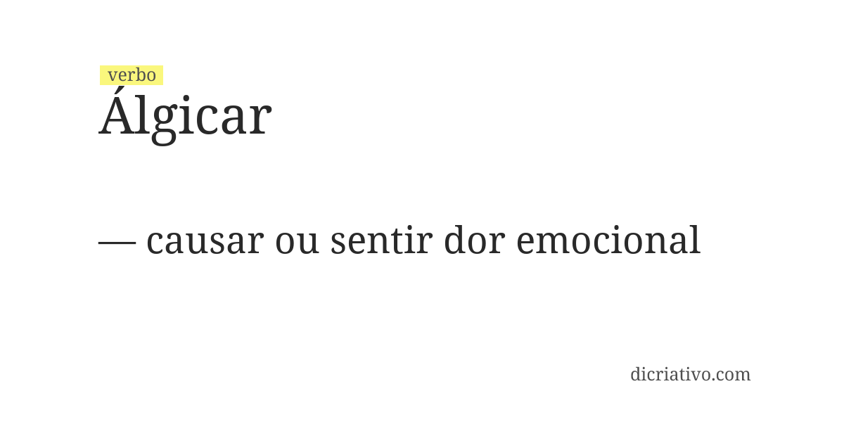 Significado de álgicar