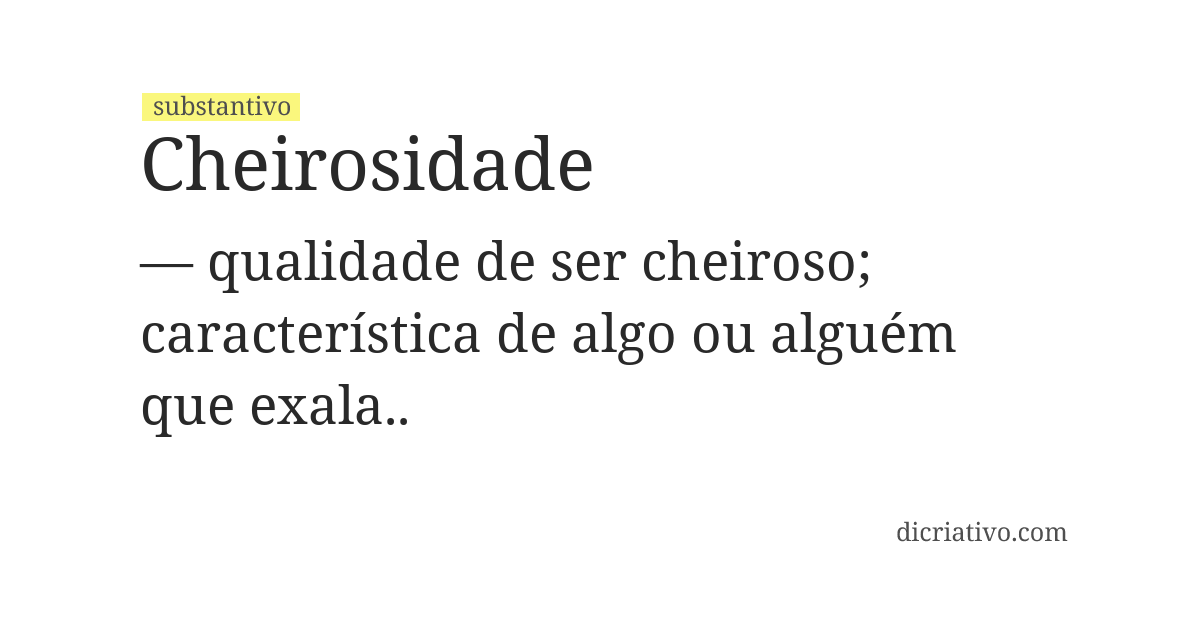 Significado de cheirosidade