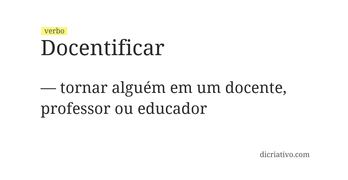 Significado de docentificar