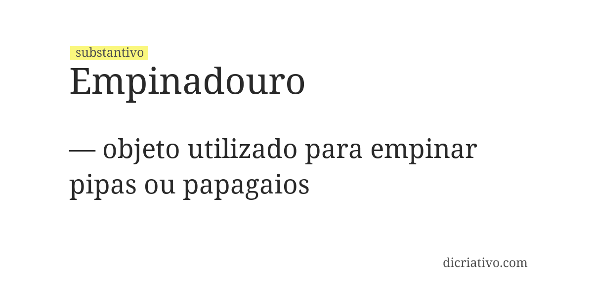Significado de empinadouro