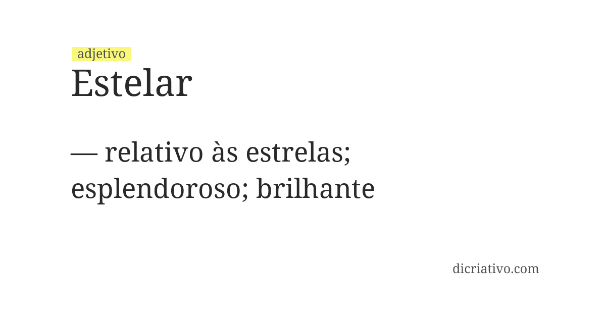 Significado de estelar