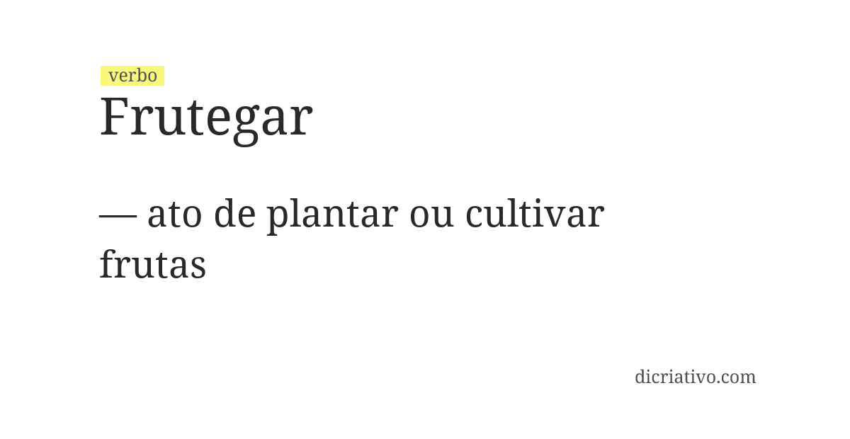 Significado de frutegar