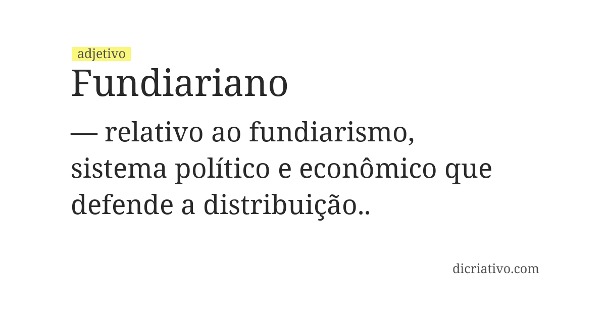 Significado de fundiariano