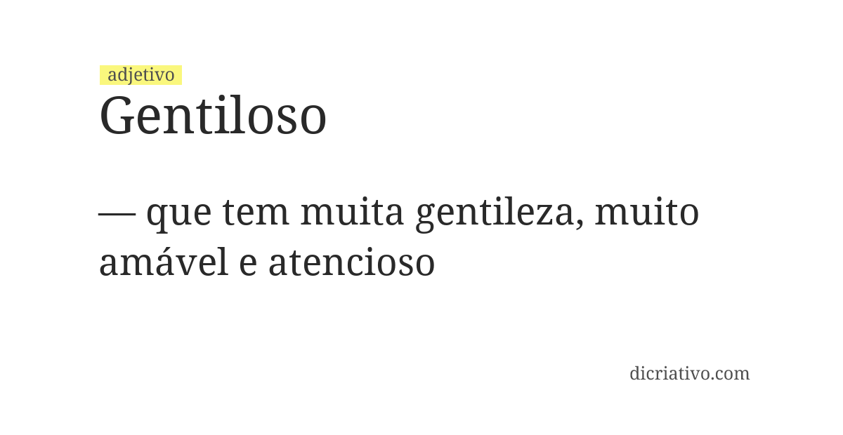 Significado de gentiloso