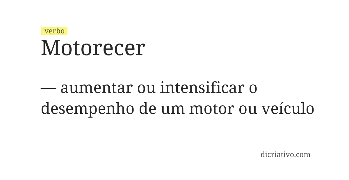 Significado de motorecer