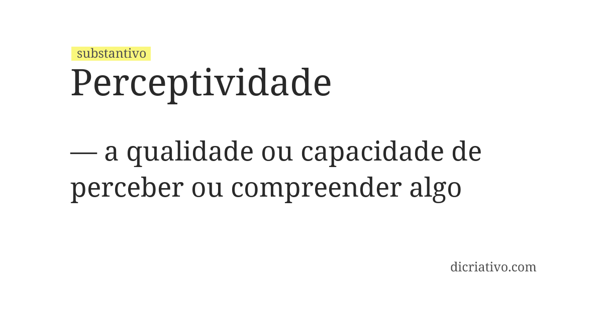 Significado de perceptividade