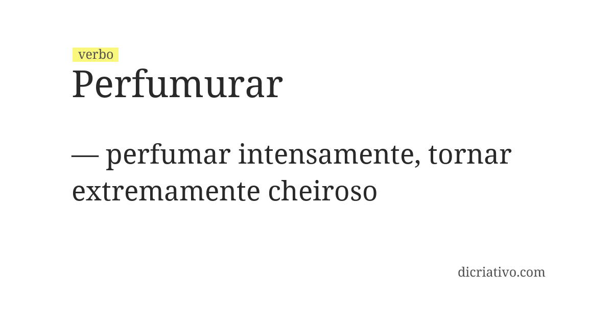 Significado de perfumurar