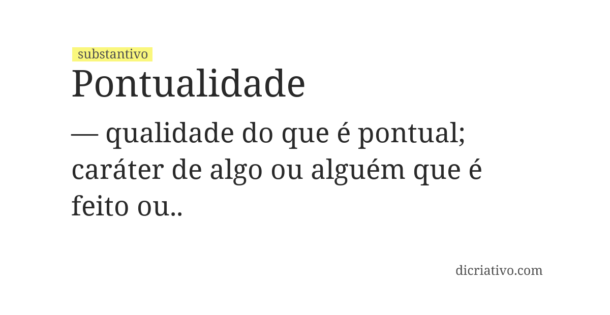 Significado de pontualidade