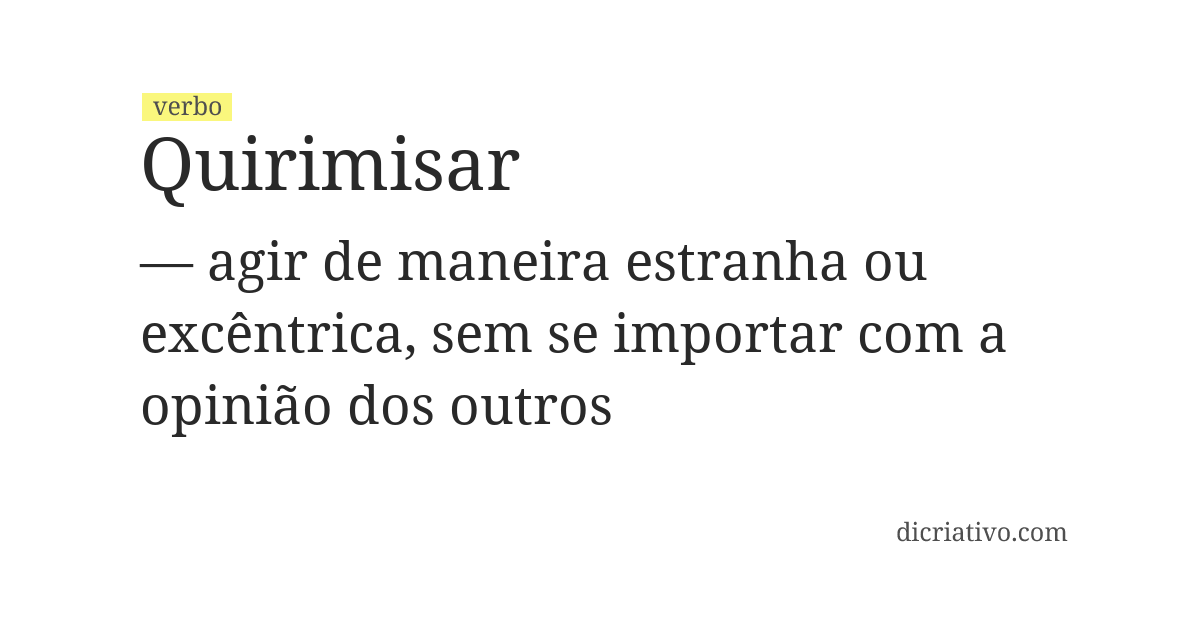 Significado de quirimisar