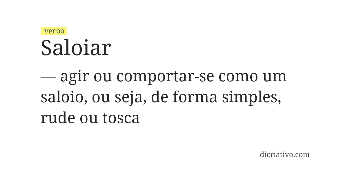 Significado de saloiar