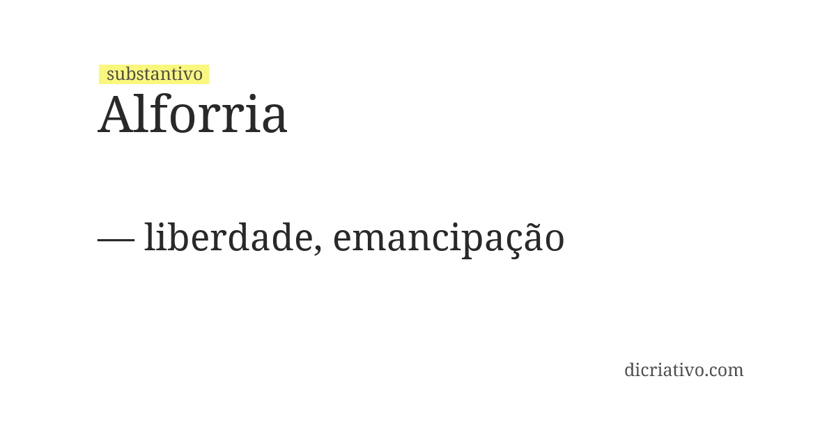 Significado de alforria