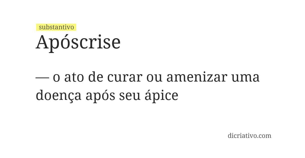 Significado de apóscrise
