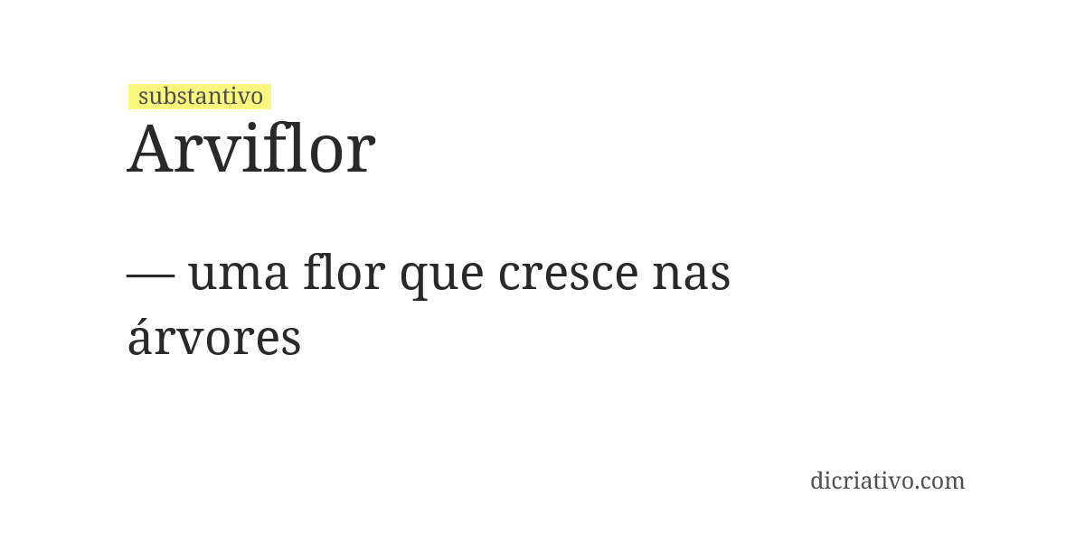 Significado de arviflor