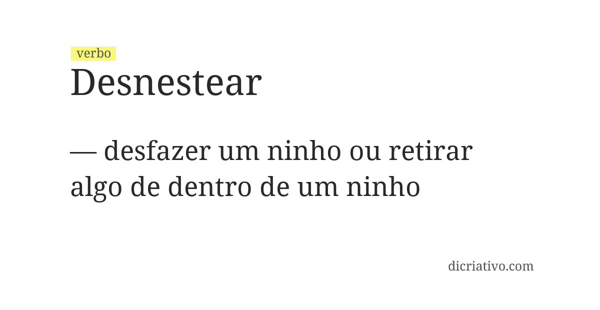 Significado de desnestear