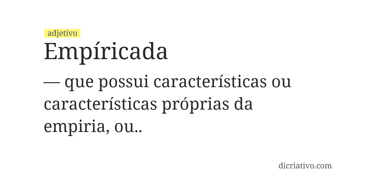 Significado de empíricada