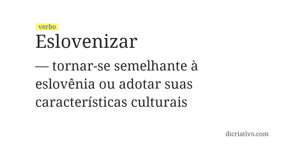 Significado de eslovenizar