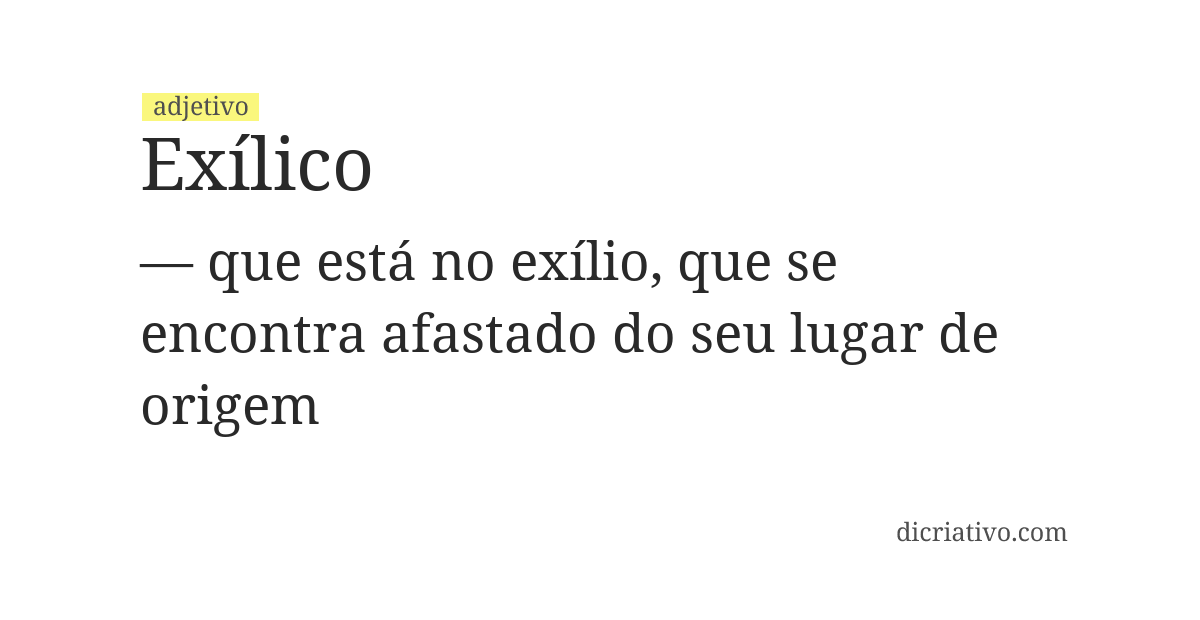 Significado de exílico