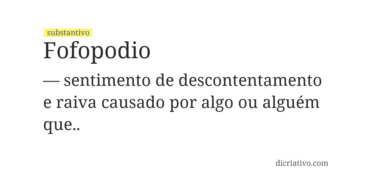 Significado de fofopodio