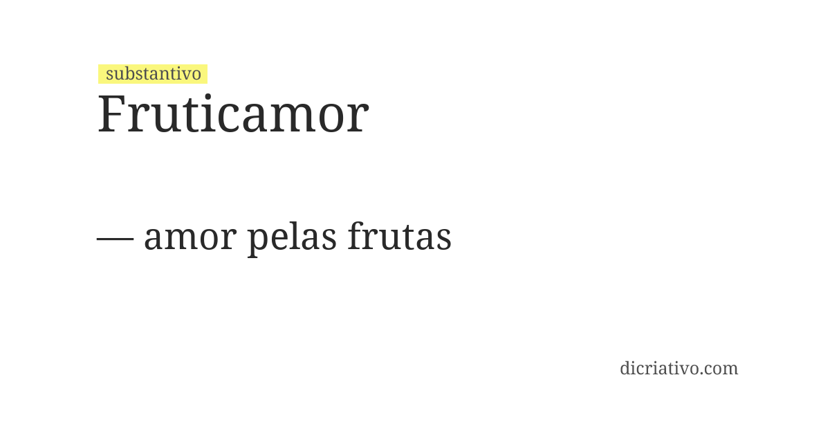 Significado de fruticamor