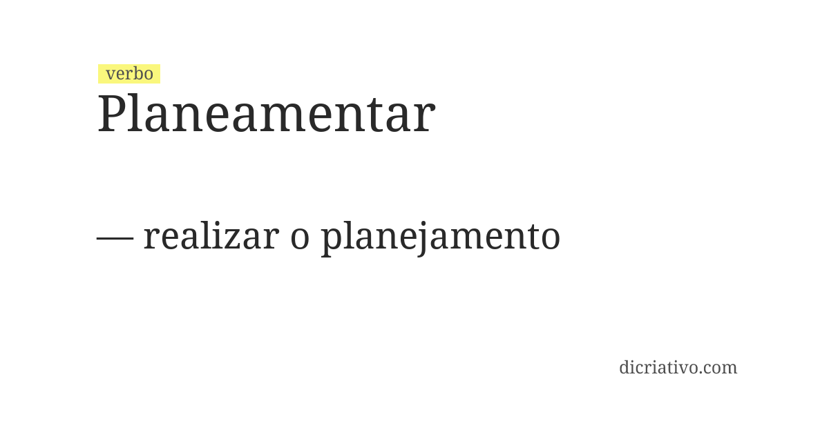 Significado de planeamentar