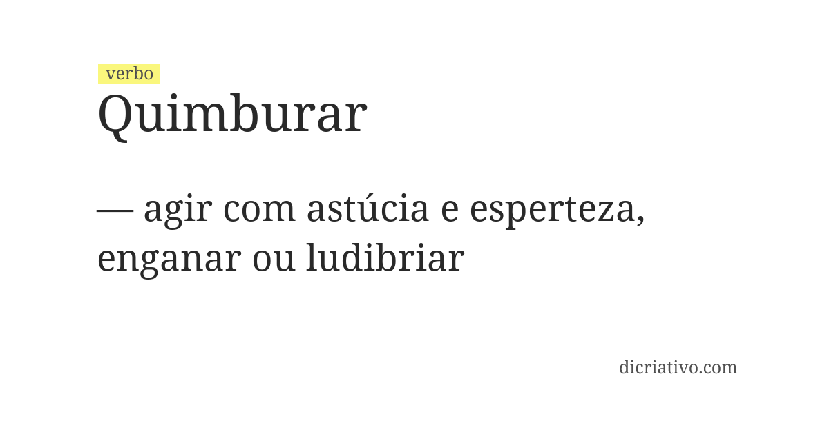 Significado de quimburar