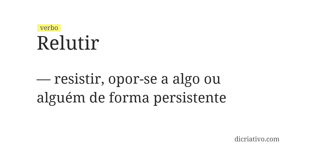 Significado de relutir