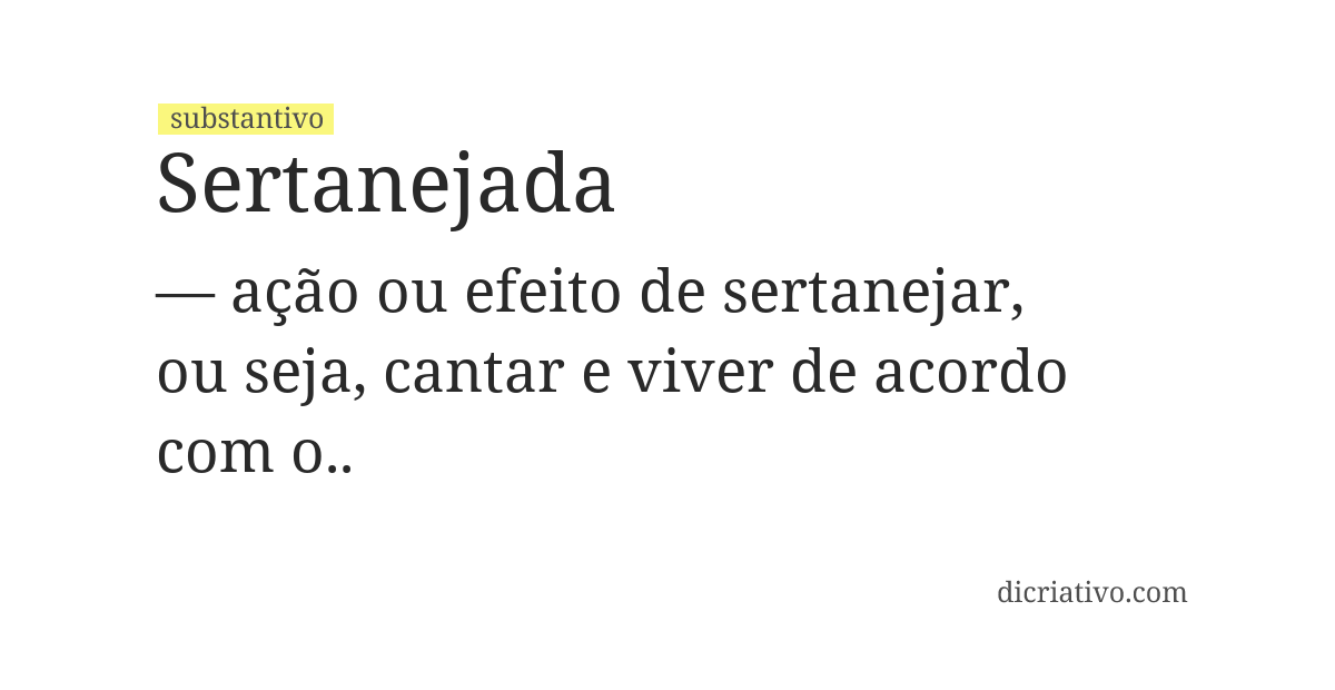 Significado de sertanejada