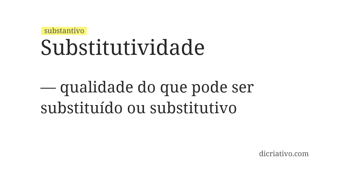 Significado de substitutividade
