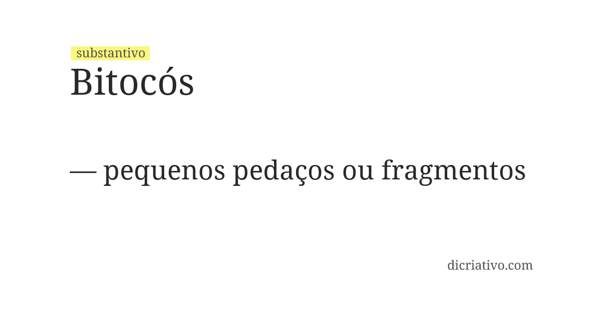Significado de bitocós