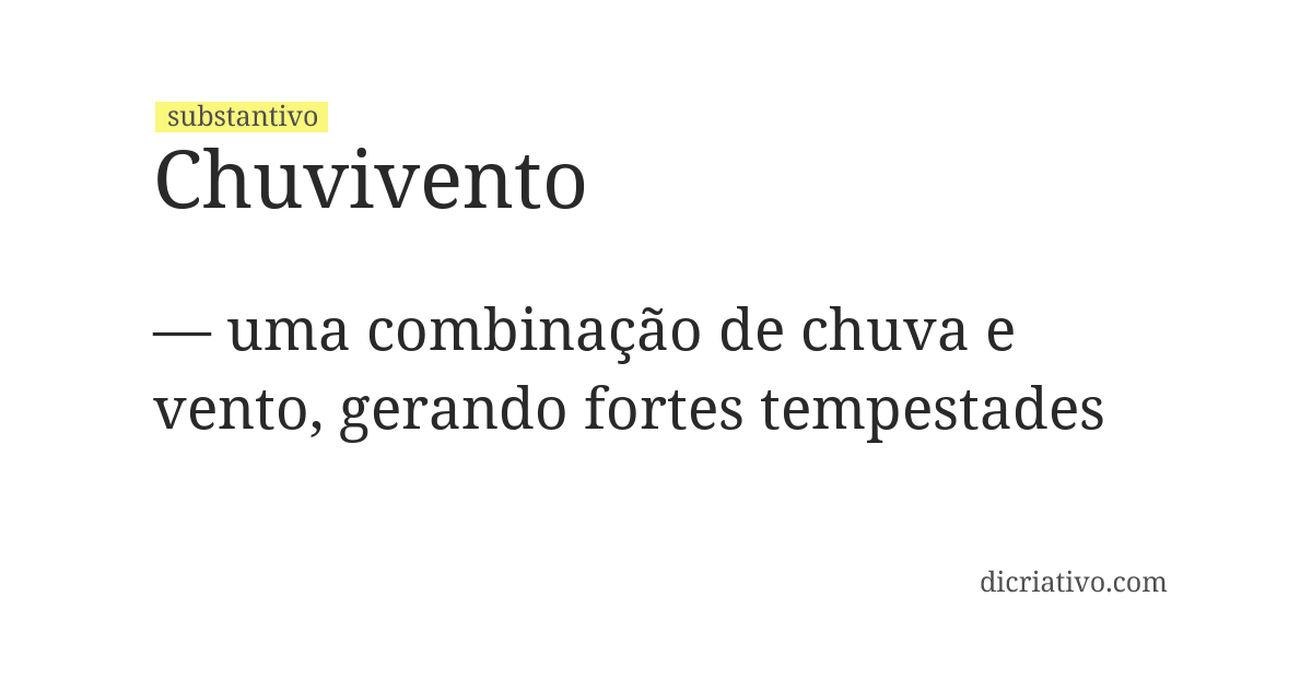 Significado de chuvivento