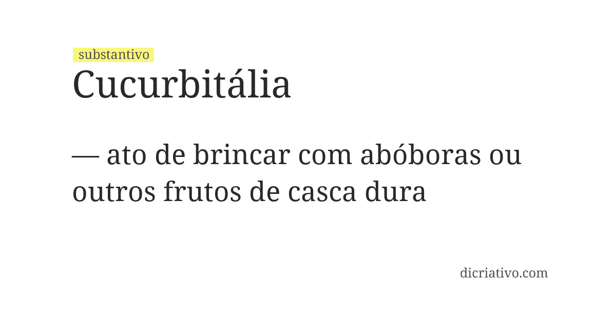 Significado de cucurbitália