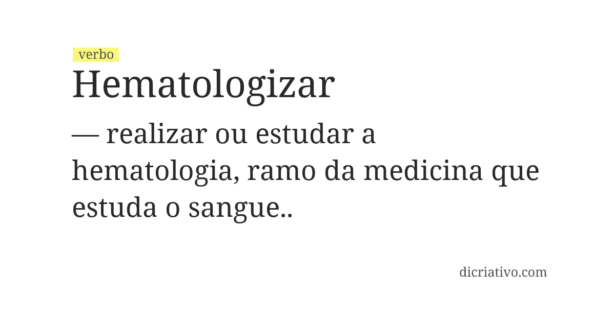 Significado de hematologizar