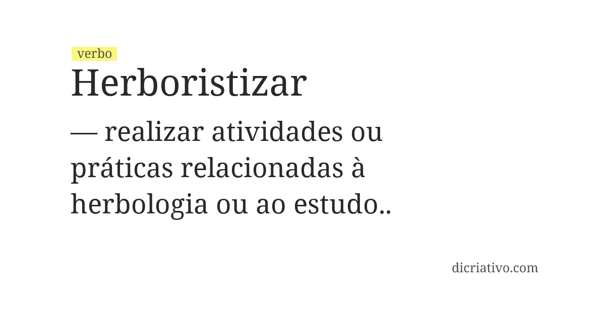 Significado de herboristizar