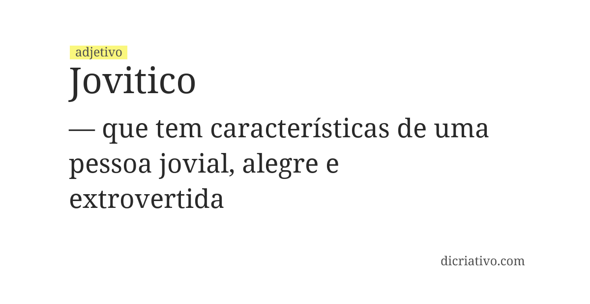 Significado de jovitico