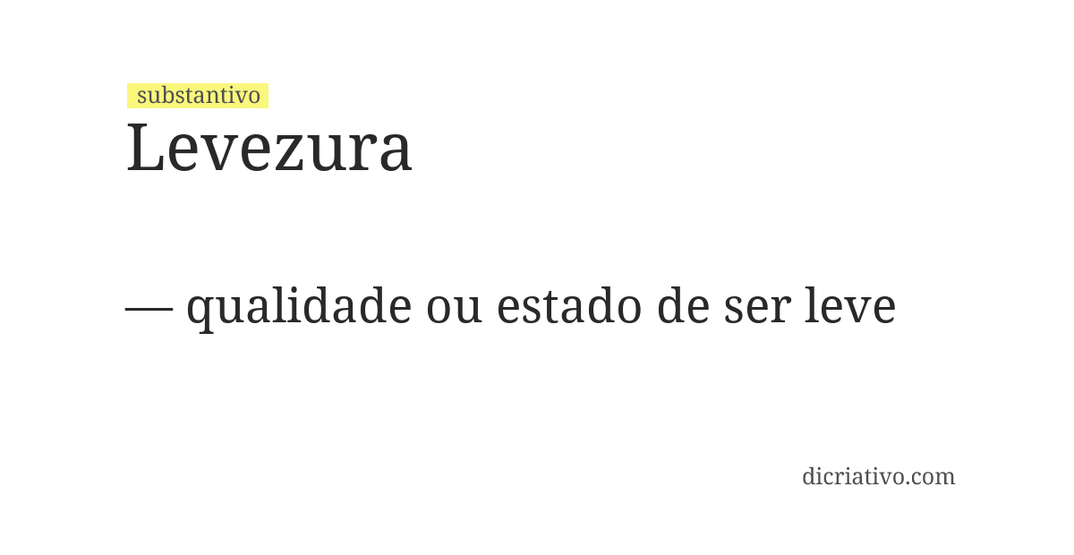 Significado de levezura