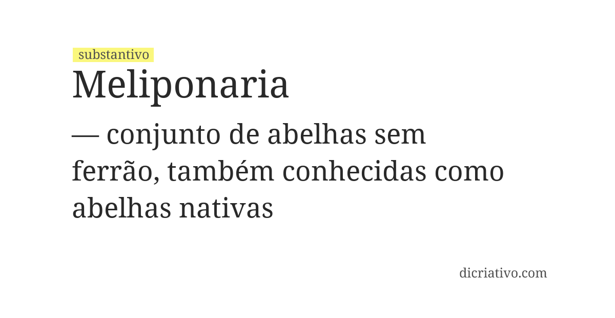 Significado de meliponaria