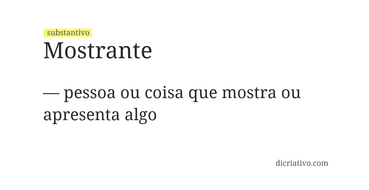 Significado de mostrante