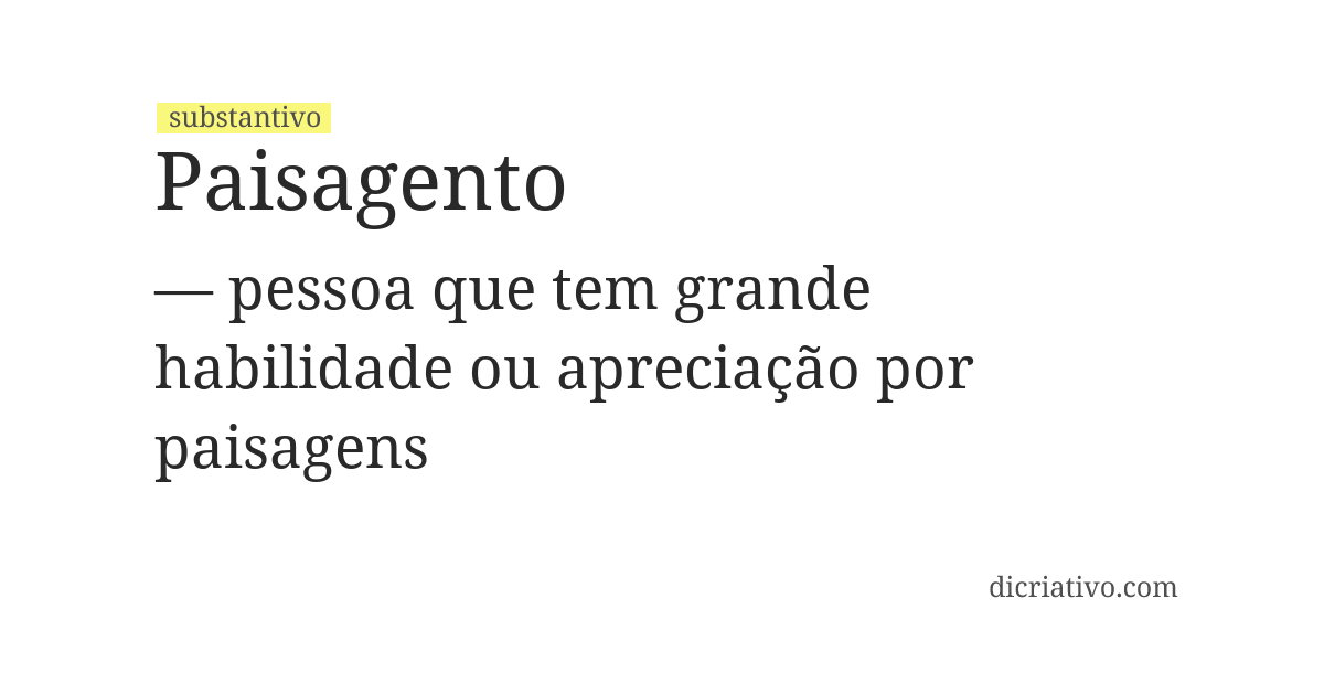 Significado de paisagento