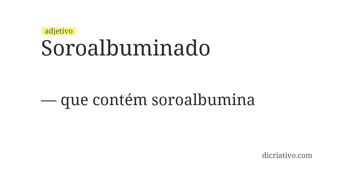 Significado de soroalbuminado