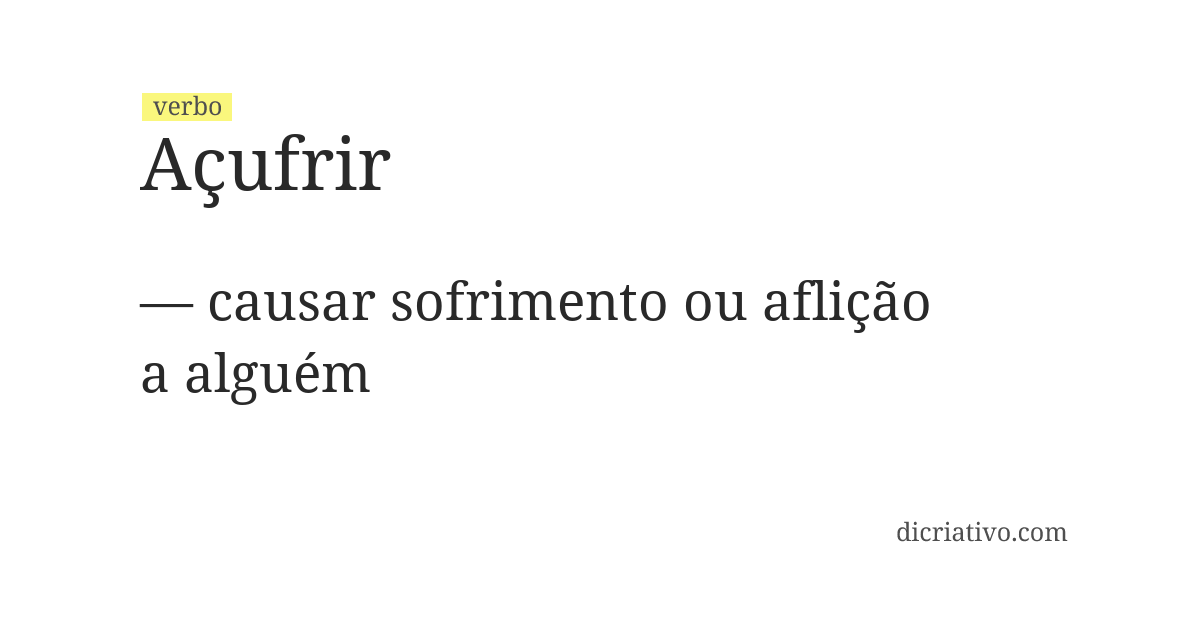Significado de açufrir