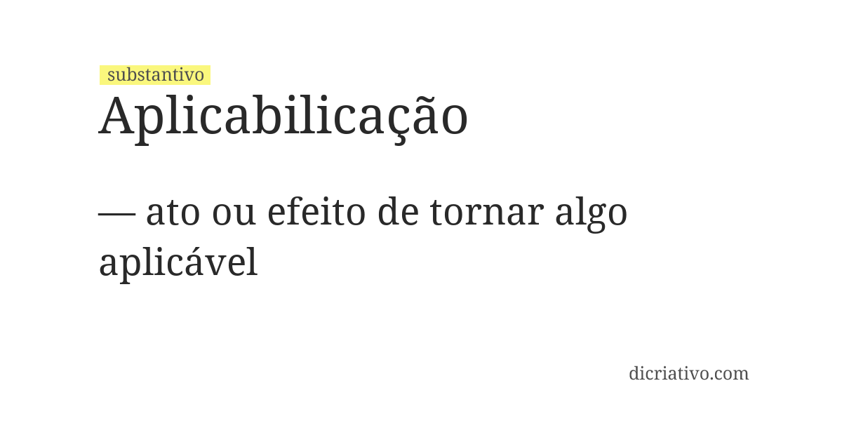 Significado de aplicabilicação