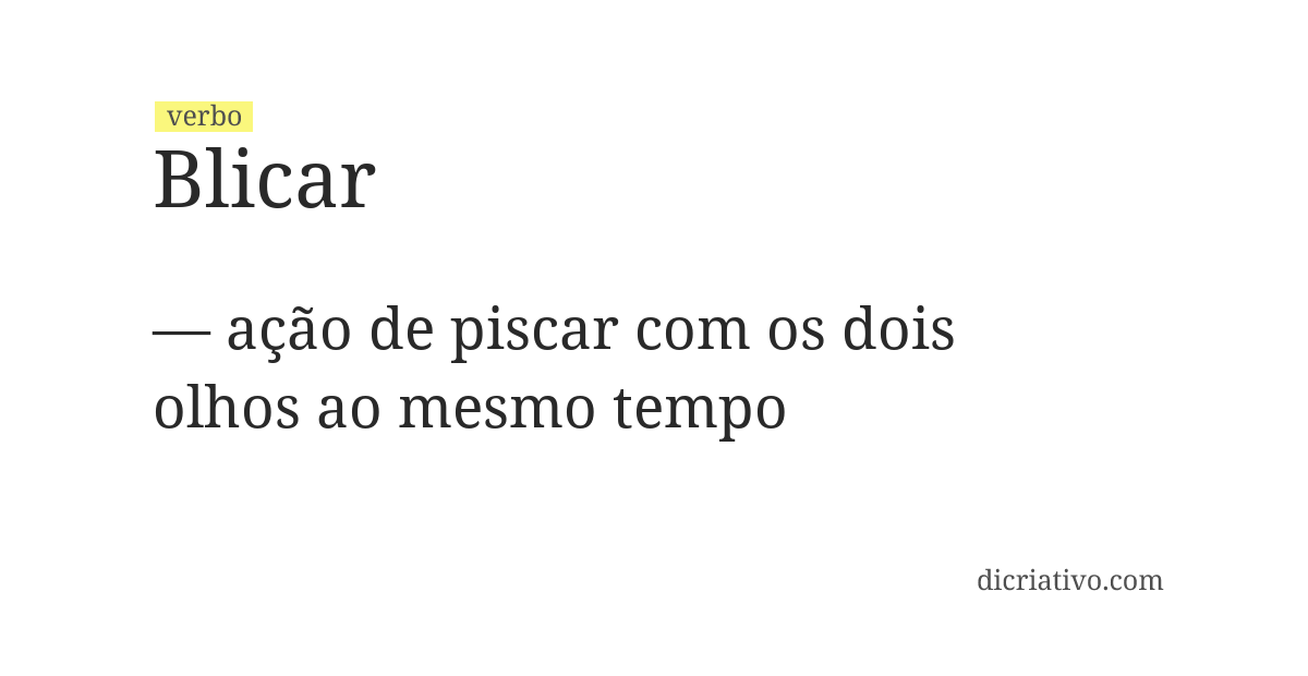 Significado de blicar